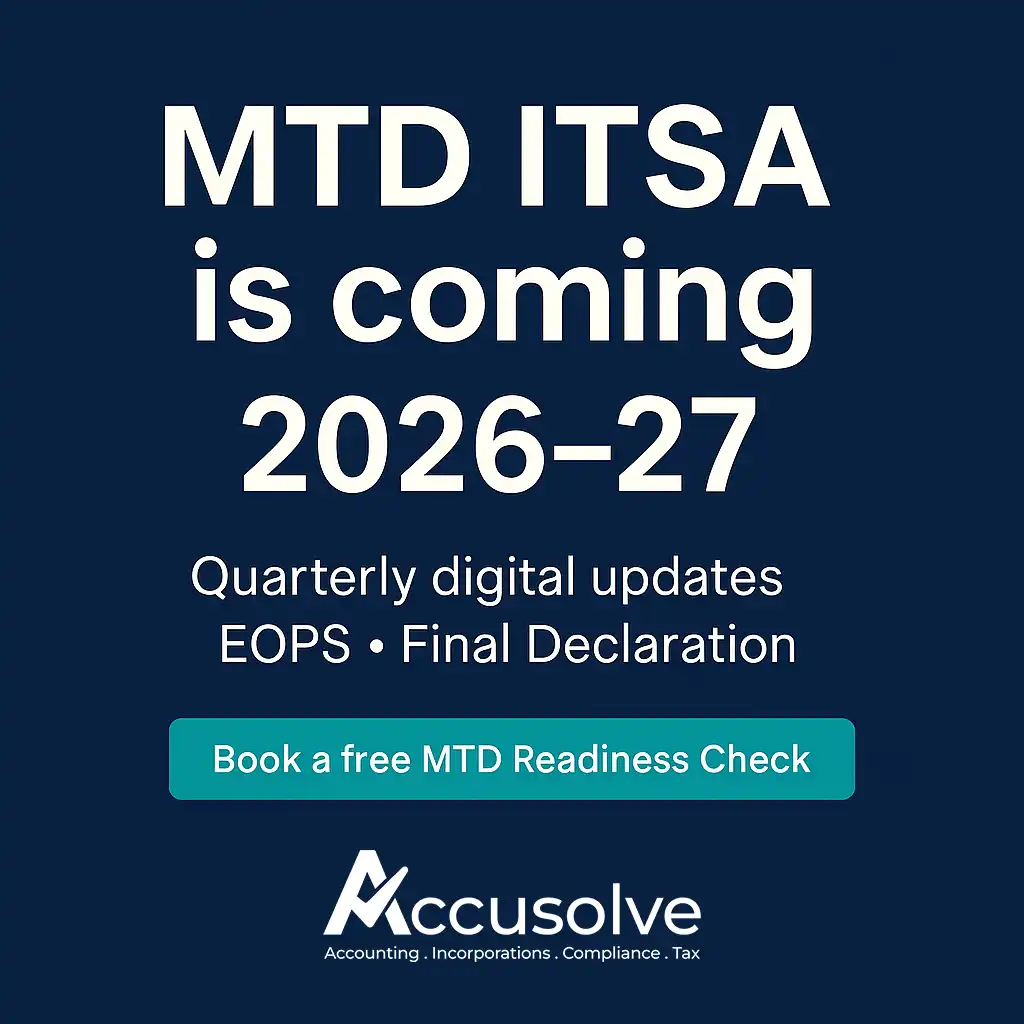 Making Tax Digital for Income Tax (MTD ITSA): Get Ready with Accusolve Accountants